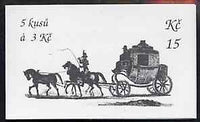 Czech Republic 1993 Cesky Krumlov 15kc booklet (Mailcoach on cover) complete and fine containing pane of 5 x Mi 14