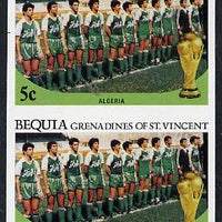 St Vincent - Bequia 1986 World Cup Football 5c (Algerian Team) unmounted mint imperf pair