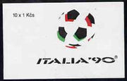 Czechoslovakia 1990 'Italia 90' World Cup Football 10kc booklet complete and fine