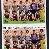 St Vincent - Bequia 1986 World Cup Football 2c (Iraqi Team) unmounted mint imperf pair