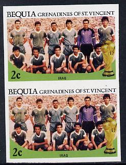 St Vincent - Bequia 1986 World Cup Football 2c (Iraqi Team) unmounted mint imperf pair