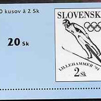 Booklet - Slovakia 1994 Lillehammer Winter Olympic Games 20k booklet (Ski Jumping pane of 10 x 2k) complete and fine SG SB3