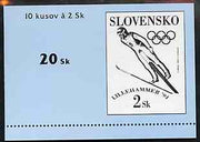 Slovakia 1994 Lillehammer Winter Olympic Games 20k booklet (Ski Jumping pane of 10 x 2k) complete and fine SG SB3
