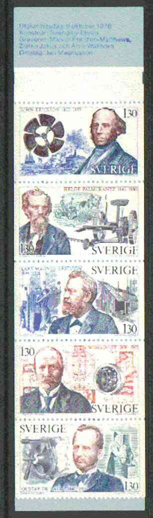 Sweden 1976 Swedish Technological Pioneers 6k50 booklet complete and pristine, SG SB312