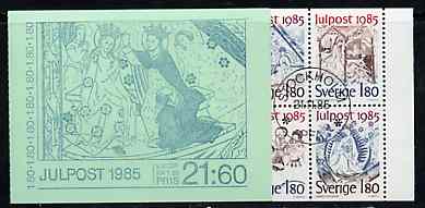 Sweden 1985 Christmas 21k60 booklet (Church Frescoes) complete with cds cancels, SG SB384