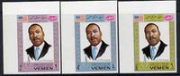 Yemen - Royalist 1968 Human Rights Year the three imperf values showing Martin Luther King unmounted mint (Mi 542, 546 & 550B)*