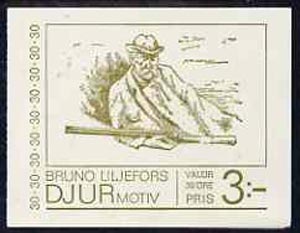 Sweden 1968 Bruno Liljjefor's Fauna Sketches 3k booklet complete and very fine, SG SB227