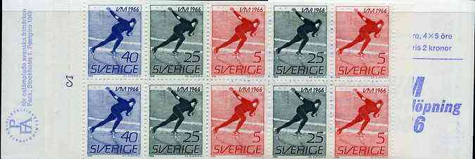 Sweden 1966 Men's Speed Skating Championships 2k booklet complete and very fine, SG SB187