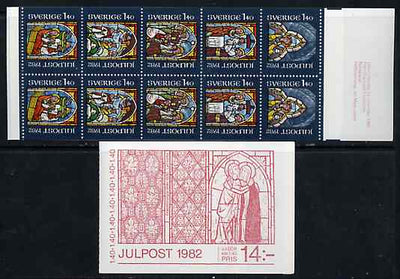 Sweden 1982 Christmas 14k booklet (Stained Glass Windows) complete and very fine, SG SB361
