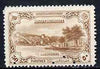 Turkey 1920 The River Bosphorus at Rumeli Hisar 50pi brown with four-hole diamond security specimen punch from the single file-copy sheet of 100 from the Bradbury Wilkinson sample book.,The original sheet was carefully removed pre……Details Below