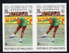 Maldive Islands 1976 Winter Olympics 25l (Figure Skating) unmounted mint imperf pair (as SG 629)