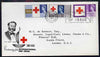 Great Britain 1963 Red Cross phosphor set of 3 on illustrated cover with special first day machine cancel SG 642p-44p (type-written address)