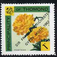 Thomond 1967 Carnation 1d (Diamond-shaped) with 'Sir Francis Chichester, Gypsy Moth 1967' overprint unmounted mint