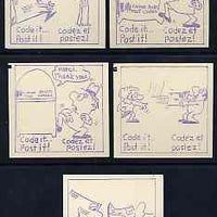 Canada 1979 Post Codes complete set of 5 x $4.25 booklets each depicting "code it, post it" cartoons (contains SG 869ab) SG SB85