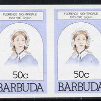 Barbuda 1981 Florence Nightingale 50c unmounted mint imperforate pair (as SG 546)