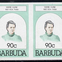 Barbuda 1981 Marie Curie 90c unmounted mint imperforate pair (as SG 547)