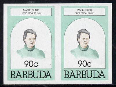 Barbuda 1981 Marie Curie 90c unmounted mint imperforate pair (as SG 547)