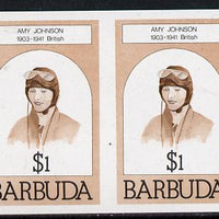 Barbuda 1981 Amy Johnson $1 unmounted mint imperforate pair (as SG 548)