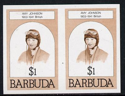 Barbuda 1981 Amy Johnson $1 unmounted mint imperforate pair (as SG 548)