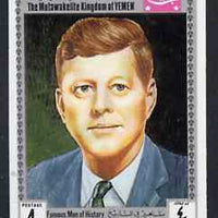 Yemen - Royalist 1969 Famous Men of History 4b Kennedy from imperf set of 11 unmounted mint, Mi 840B*