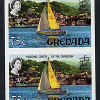 Grenada 1968-71 Yachting 75c unmounted mint imperf pair (as SG 317a)