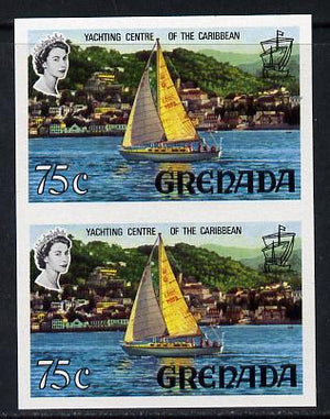 Grenada 1968-71 Yachting 75c unmounted mint imperf pair (as SG 317a)