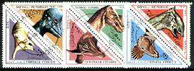 Somalia 1997 Prehistoric Animals complete triangular set of 6 cto used*