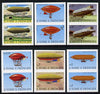 St Thomas & Prince Islands 1980 Airships complete set of 6 imperf proof pairs in issued colours on ungummed paper. NOTE - this item has been selected for a special offer with the price significantly reduced