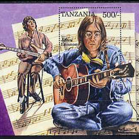 Tanzania 1995 John Lennon perf miniature sheet containing 500s value unmounted mint