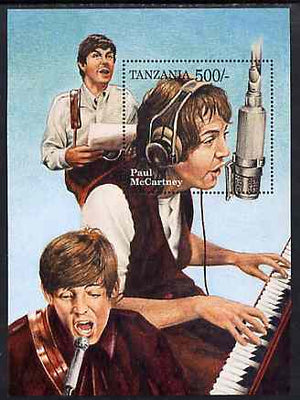 Tanzania 1995 Paul McCartney perf miniature sheet containing 500s value unmounted mint