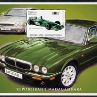 Madagascar 1999 Jaguar Cars perf deluxe souvenir sheet unmounted mint. Note this item is privately produced and is offered purely on its thematic appeal