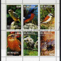 Buriatia Republic 1997 Birds perf sheetlet containing complete set of 6 cto used