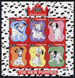 Gambia 1997 Walt Disney's 101 Dalmations sheetlet of 6 unmounted mint, SG 2559a