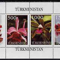 Turkmenistan 1997 Orchids sheetlet containing complete set of 6 values unmounted mint