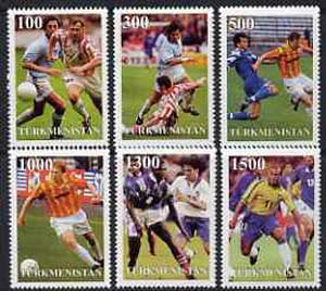 Turkmenistan 1997 Football World Cup complete perf set of 6 values unmounted mint