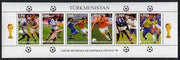 Turkmenistan 1997 Football World Cup sheetlet containing complete set of 6 values unmounted mint
