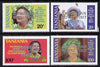 Tanzania 1985 Life & Times of HM Queen Mother perf proof set of 4 each with 'Caribbean Royal Visit 1985' opt in silver (unissued) unmounted mint*