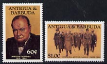 Antigua 1984 Churchill 60c & $1 from Famous People set of 8, SG 888 & 892 unmounted mint*