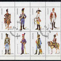 Nagaland 1974 Military Uniforms perf,set of 8 values (5c to 50c) cto used