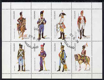 Nagaland 1974 Military Uniforms perf,set of 8 values (5c to 50c) cto used