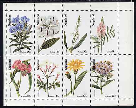 Nagaland 1974 Flowers complete perf set of 8 values (5c to 75c) unmounted mint
