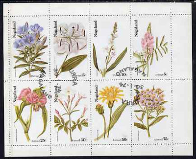Nagaland 1974 Flowers complete perf set of 8 values (5c to 75c) cto used
