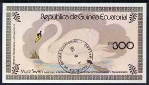 Equatorial Guinea 1978 Water Birds (Mute Swan) 300ek imperf m/sheet, cto used