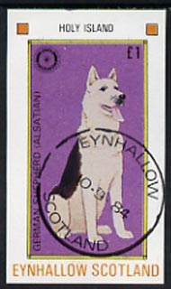 Eynhallow 1984 Rotary - Dogs £1 imperf souvenir sheet (German Shepherd) cto used