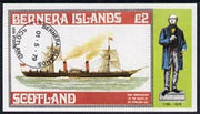 Bernera 1979 Rowland Hill (Ships - Paddle Steamer Scotia) imperf deluxe sheet (£2 value) cto used