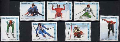 Guinea - Bissau 1988 Calgary Winter Olympic Games unmounted mint set of 7 (incl Torvill & Dean) SG 1005-11, Mi 927-33*