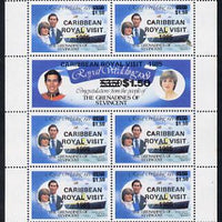 St Vincent - Grenadines 1985 Caribbean Royal Visit opt on R Wedding sheetlet unmounted mint, SG 424a,cat £32