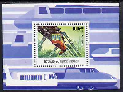 Guinea - Bissau 1984 Locomotives, perf m/sheet (Overhead Railway) unmounted mint SG MS 911, Mi BL 262