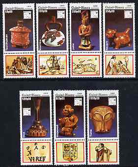 Guinea - Bissau 1989 Brasiliana '89 International Stamp Exhibition (Antiquities) set of 7 se-tenant with labels unmounted mint, SG 1143-49, Mi 1065-71*