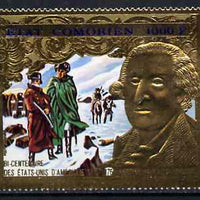 Comoro Islands 1976 USA Bicentenary 1000f (George Washington) emossed in gold foil (perf) unmounted mint Mi 264